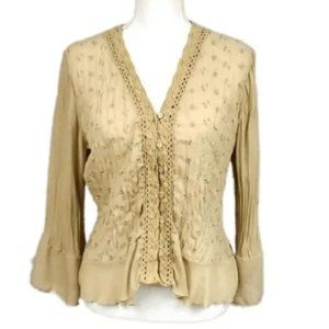 Flirty Blouse Floral Detail-Large